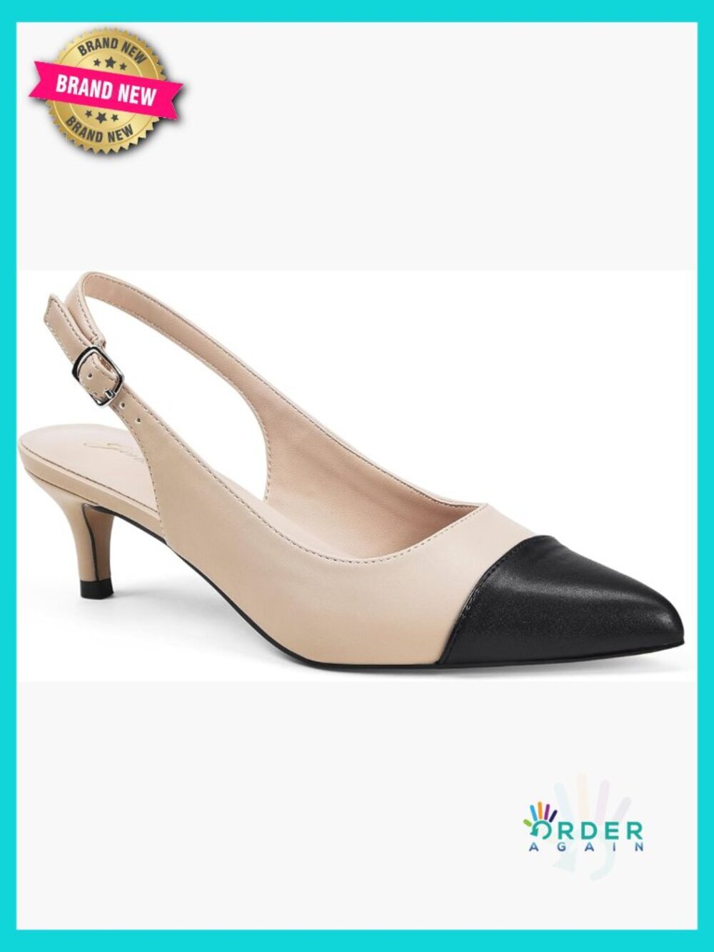 Low Kitten Heels Slingback Dressy Pumps Pointed Closed Toe Ankle Strap Wedding